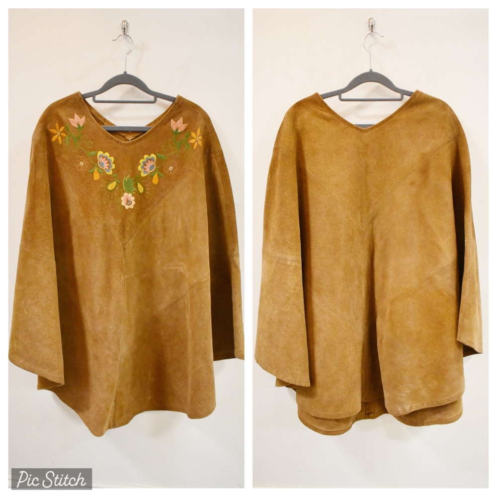 Vintage Leather Poncho